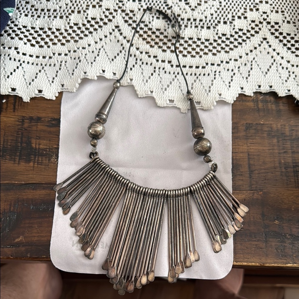 Vintage Silver Fringe Necklace